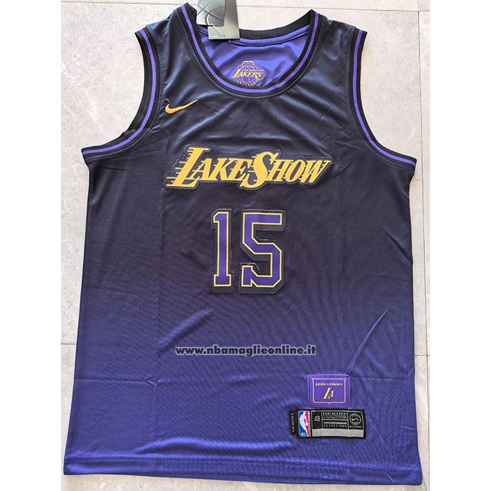 Maglia Los Angeles Lakers Austin Reaves #15 Citta 2024-25 Viola